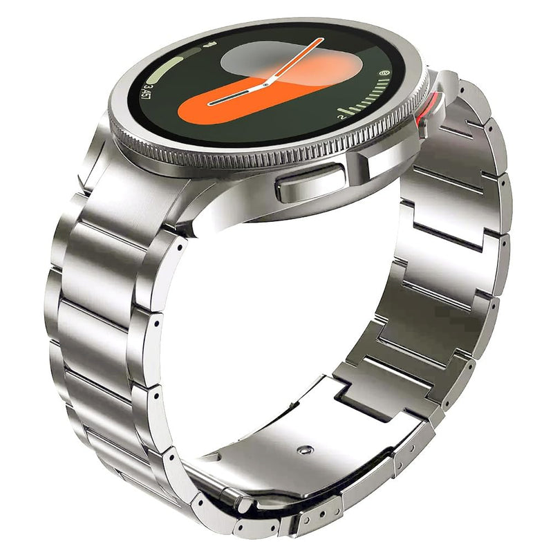 20mm No Gap Titanium Strap Band for Samsung Galaxy Watch 7/6/5/4/FE | Grade 2 Ti Metal,40% Lightweight,Skin-Friendly,Corrosion Resistance,Fit Wrists 6.3''-9'',Length Adjustable,Secure Clasp,Men 20mm