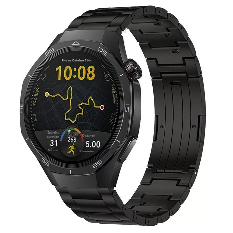 22mm Tool Free Titanium Band for Huawei Watch GT Runner 2/GT6/6Pro | Metal Strap For GT 5/4/3/3Pro/Active/Classic/2 Pro | 40% Lightweight,Skin-Friendly,Corrosion Resistance,Fit Wrists 6.3''-9'' black 22mm