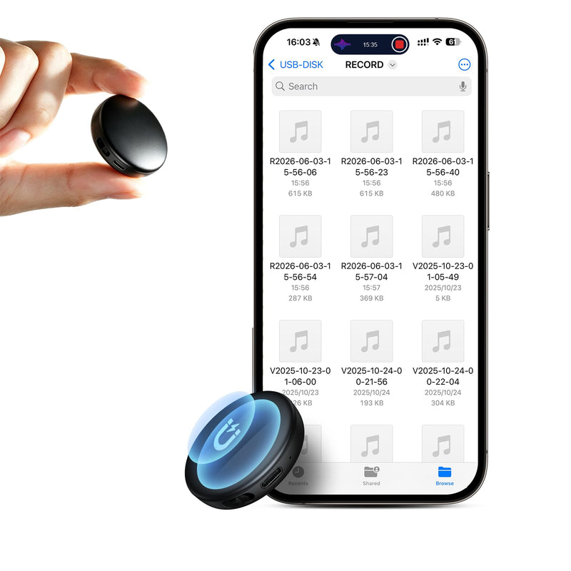 136GB Natesukii Magnetic Digital Voice Recorder - 9800Hrs Recording | AI Noise Reduction, Audio Recorder with Convenient OTG Playback, Voice Activated Recorder for Interview Lecture Meeting 136.0 GB