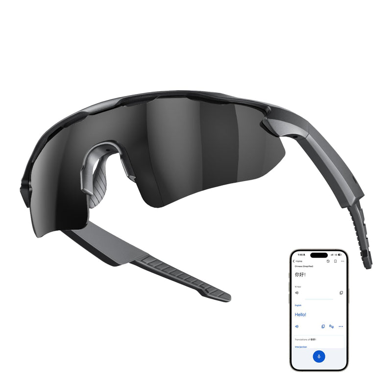 Polarized Bluetooth Sunglasses with Speaker for Running Cycling | Smart Glasses with Voice Control, Hands-Free Calls, UV400 Protection, Magnetic Charging, 6-8H Playtime for Men Women Sunglasses Half-rimmed