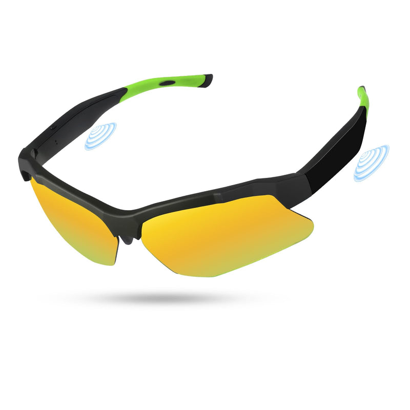 Bluetooth Smart Glasses for Sports, Polarized UV400 Sports Sunglasses | Bluetooth Open Ear Audio with Touch Control, AI Assistant, IPX6 Waterproof Sports Glasses for Biking Running