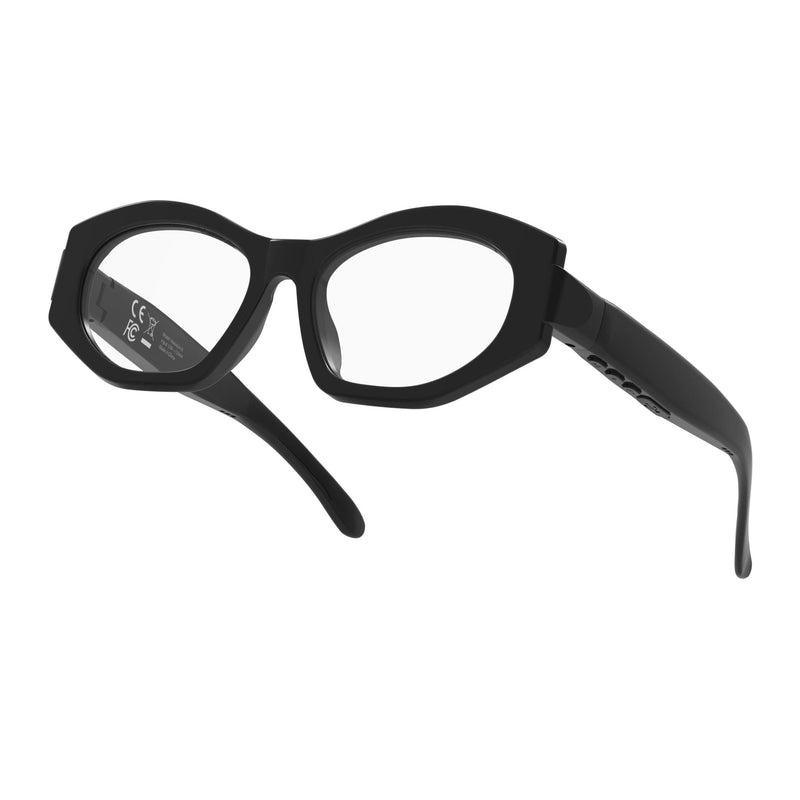 Bluetooth Smart Glasses for Men Women Audio Glasses with Bluetooth Built-in Speakers and Mic Voice Control, Clear Lens Black Frame - Clear Lens