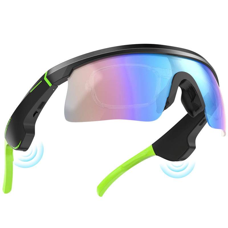 Wireless Audio Glasses with Open-Ear Sound, Bluetooth 5.0, Lightweight Frame, Transparent Gradient PC Lenses, 120mAh Battery, Up to 6H Playtime, Fast Charging, for Outdoor & Daily Use