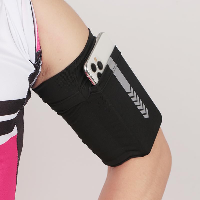 Universal Sports Armband for All Phones, Cell Phone Armband for Running, Fitness and Gym Workouts, L-Black