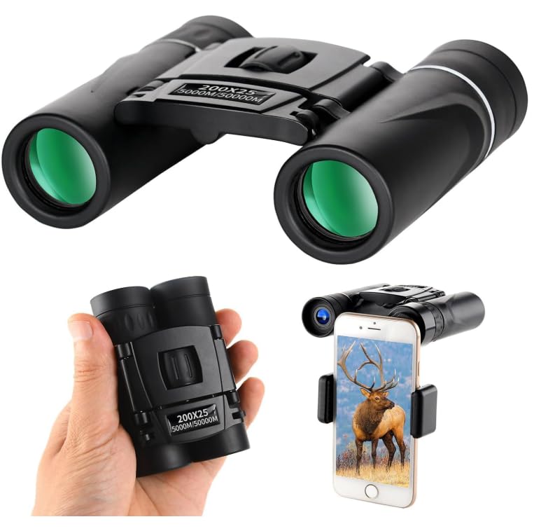 200x25 Binoculars Suitable, Suitable for Adults and Children, for Bird Watching, Hiking, and Concert Tours, with Phone Clip and Stand 200x25