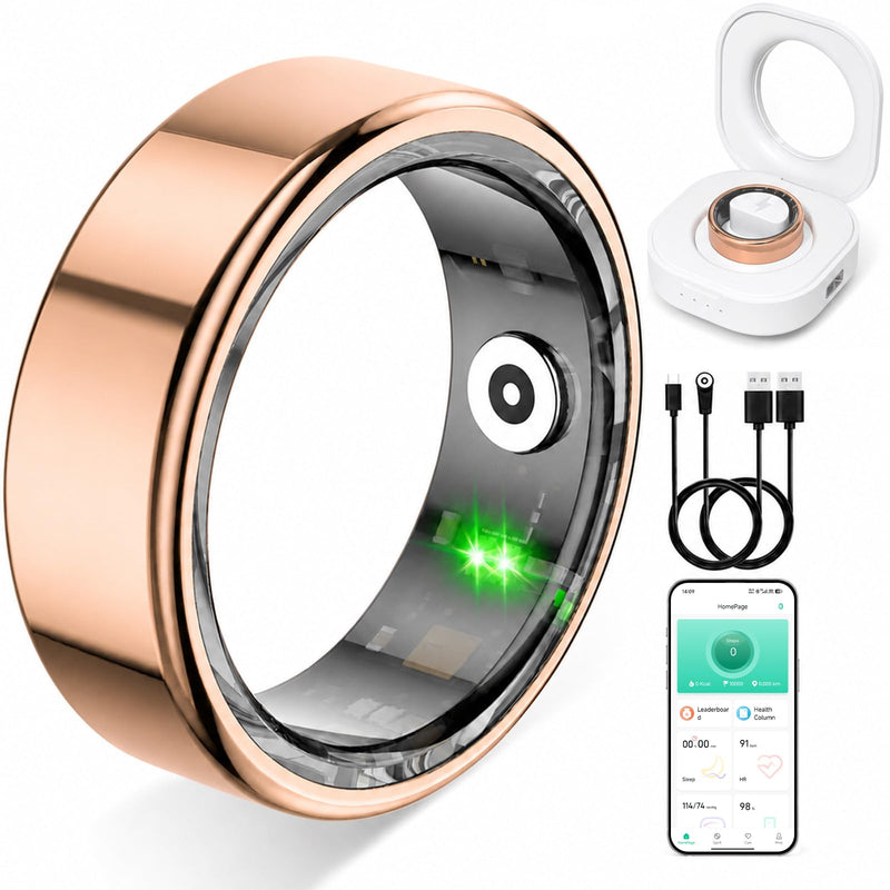 Smart Ring for Women & Men, IP68 Waterproof Fitness Tracker Ring with Heart Rate, Blood Oxygen & Sleep Monitor, Health Tracker Ring Compatible with iOS & Android, No Subscription Fee (#7) #7