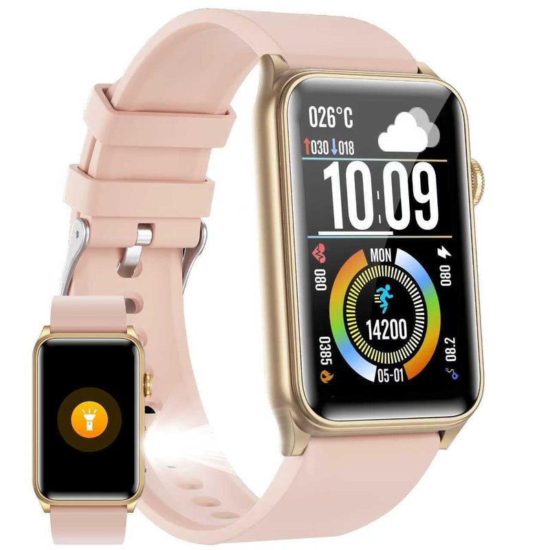 Yowow BIT Smart Watch with 24/7 Heart Rate, Blood Pressure, Sleep Tracking, Blood Oxygen Monitor, Fitness Tracker (Answer/Make Calls), 1.57'' HD Touch Screen, IP67 Waterproof, Fitness Tracker (Pink) Pink