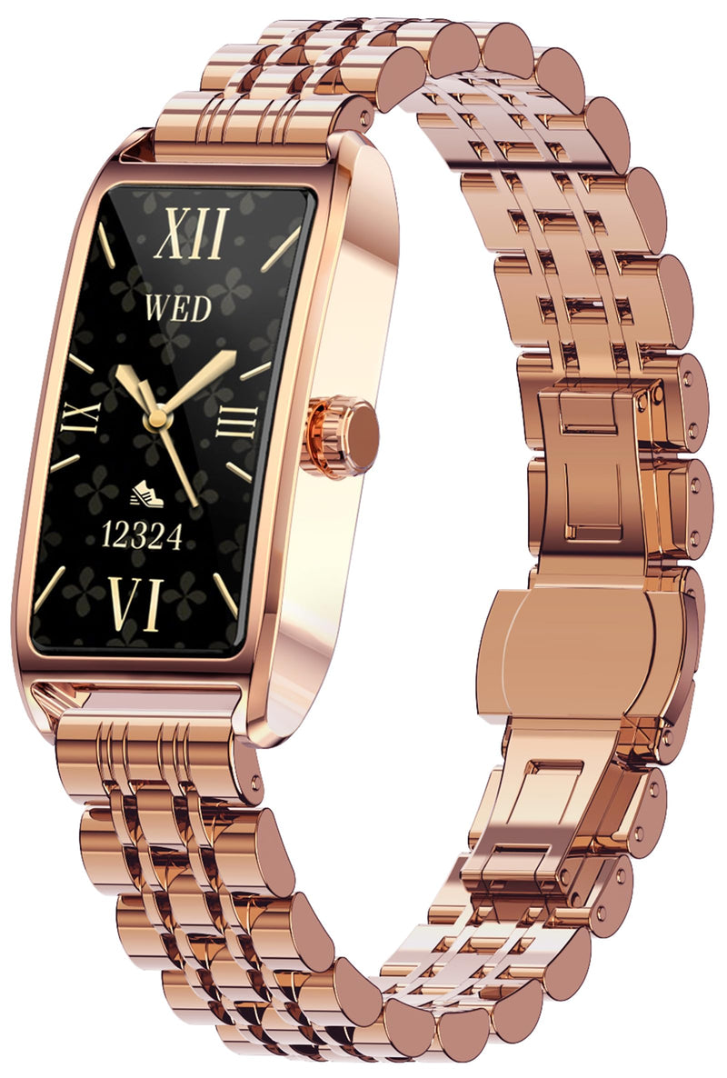 Smart Watch for Women Ladies Fitness Watch Heart Rate Monitor Sleep Tracker Sport Modes Pedometer Call Notification Music & Camera Control Elegant Smartwatch for Android iOS Phones (Pink Gold) pink gold