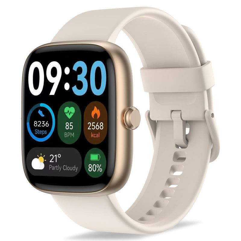 Smart Watch for Women, 1.83" HD Touchscreen Fitness Tracker, Bluetooth Calling, 110+ Sports Modes, Heart Rate SpO2 Sleep Monitor, DIY Dial, IP67 Waterproof, Compatible with Android & iOS Gold
