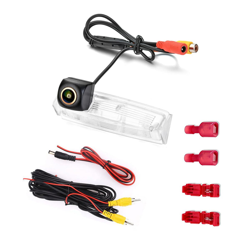 AHD Car Reverse Camera for Lexus IS200/300 ES300/330 GS300/400/430 LS430 HS250h CT200h Toyota Vios/Yaris Sedan Prius, License Plate Light Replacement, Fisheye Golden, Night Vision, IP69