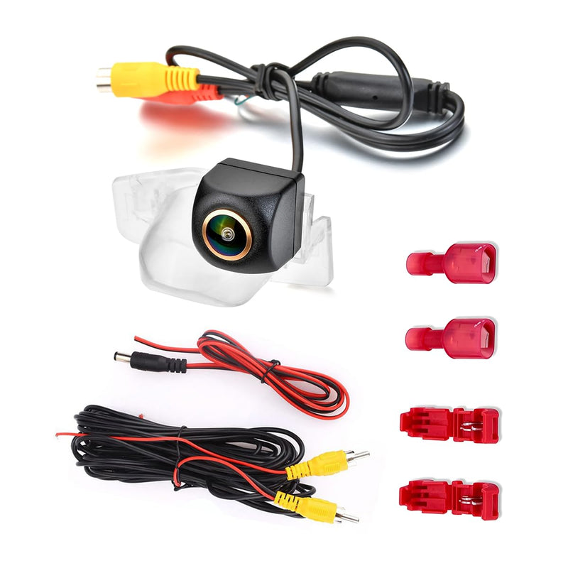 AHD1080P Car Reverse Camera for Honda CRV CR-V Odyssey Crosstour Insight Jazz Fit Hatchback, License Plate Light Replacement, Fisheye Golden Backup Cam, Night Vision, 170° Wide Angle, IP69