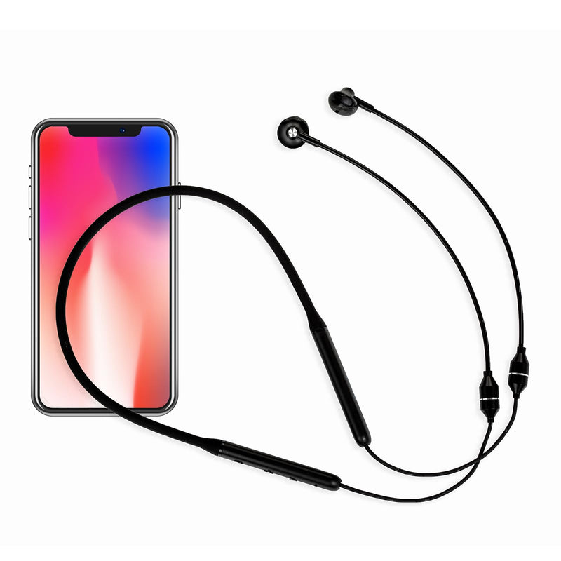 EMF Free Air Tube Bluetooth Headset, Low Radiation Chip Safety Headphones, Anti-Radiation Wireless Headset with Mic for Safe Daily Use. (Black) Black