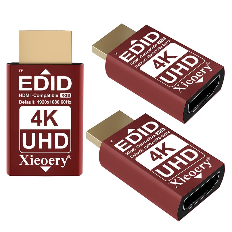 4K HDMI EDID Emulator 3840×2160 24/30/60Hz, Dummy HDMI Plug for Remote Desktop, Headless Servers, GPU Rigs, KVM, Industrial PCs, Stable Signal Output & Multi-Resolution EDID Support-3pack EDID HDMI 4K-3840x2160 3Pack