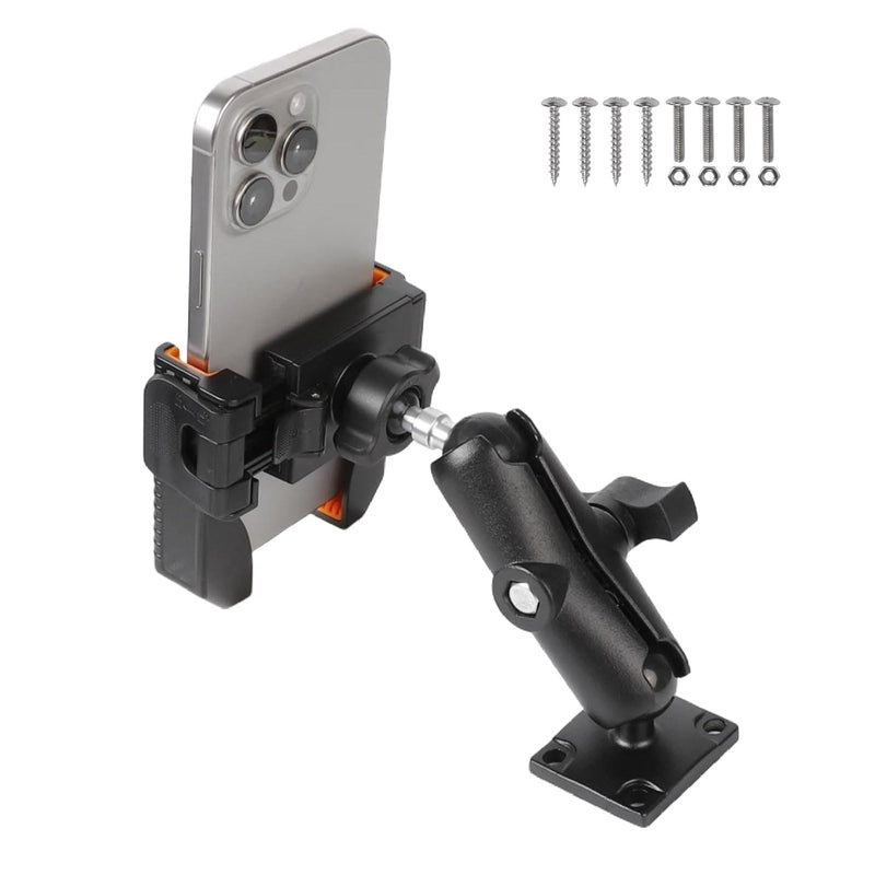 xik Phone Holder Mount for Boat, Kayak & Truck - Square AMPS Base | 3.54” Medium Arm, [1s Quick Lock & Release] [360° Adjustable], Fits 4.7"-7.2" Phones, Surface Mount for Dashboard Medium(3.54" Arm)