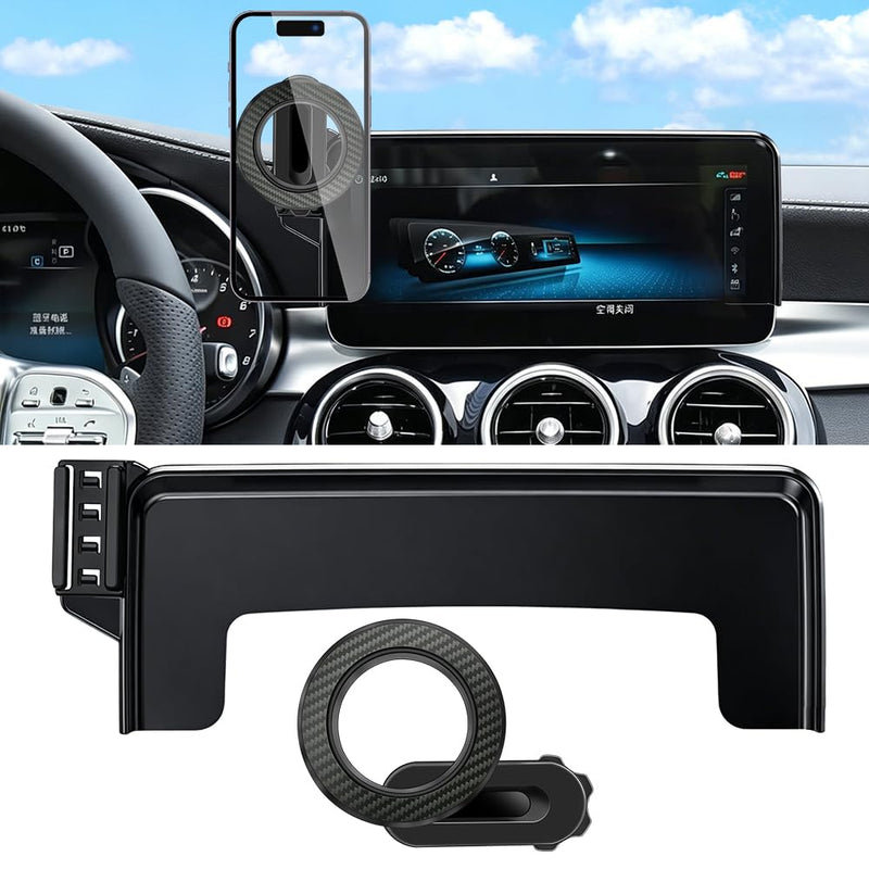 Car Phone Holder Mount for Mercedes Benz C-Class 2019-2021 / GLC 2020-2022 | [only for 10.25-Inch Screen] Accessories Magnetic Cellphone Stand, Cell Phones Navigation Charging Cradles,for Magsafe Magnet for Benz C-Class 2019-2021,GLC 2020-2022 10.25-in
