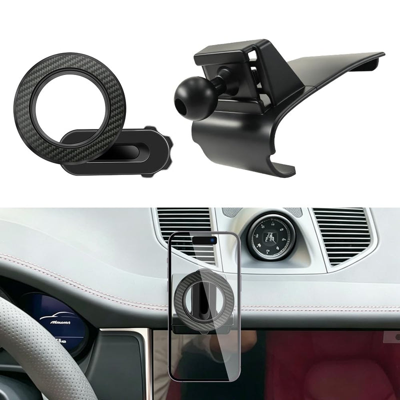 Car Phone Holder Mount for Porsche Macan 2015-2026 and Cayenne 2019-2023 | Accessories Magnetic Cellphone Stand, Cell Phones Navigation Charging Screen Cradles,Double 360°Rotation,for Magsafe Magnet