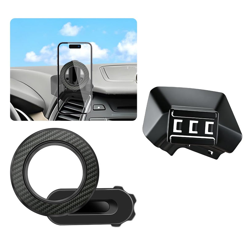 Car Phone Holder Mount for Hyundai Santa Fe 2013-2018 Accessories | Magnetic Cellphone Stand, Cell Phones Navigation Charging Screen Cradles,Double 360°Rotation,for Magsafe Magnet Accessory