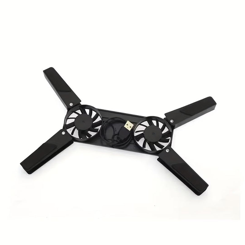 Foldable Laptop Cooling Pad with 2 Quiet Fans for 10-15 Inch, Portable Lightweight Cooler Pad for Home Office Travel（Black）