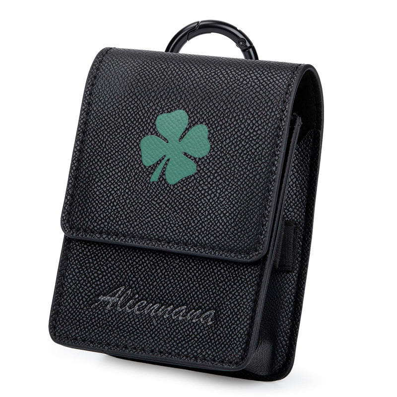 Golf Rangefinder Case - Universal Leather Protective Rangefinder Hard Case | Golf Rangefinder Hard Shell Case with Tee Holder Belt Clip Compatible with Bushnell, Callaway, Garmin & More Rangefinders Black&Green