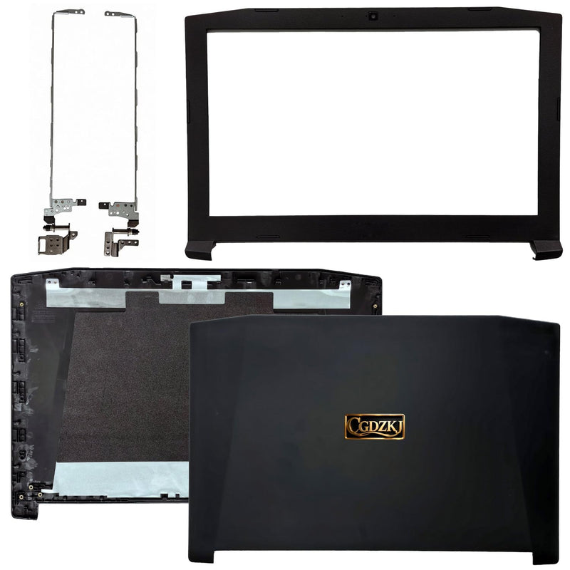 Replacement LCD Back Cover Kit for Acer Nitro 5 AN515-51 | for Nitro 5 AN515-53, AN515-41, AN515-42, Top Lid and Front Bezel with Hinges, Black