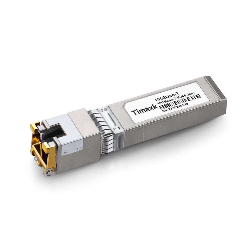 Timaxk 10G SFP+ to RJ45 Transceiver, 10GBase-T Copper Ethernet Module, 30m Over Cat6a/Cat7, Compatible with Cisco SFP-10G-T-S, Ubiquiti UACC-CM-RJ45-MG, MikroTik S+RJ10, Netgear, QNAP, 1 Pack