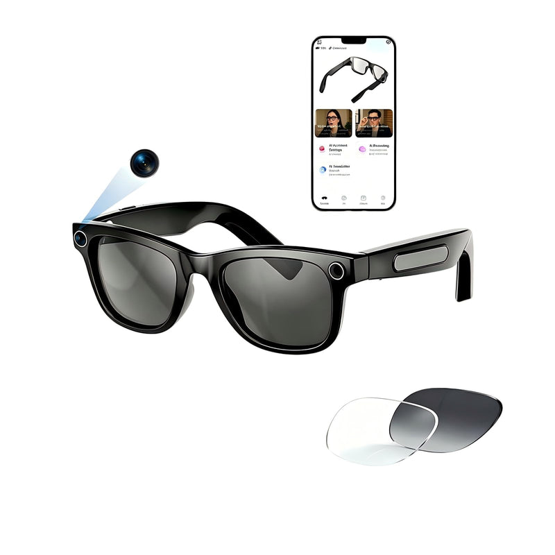 2026 AI Smart Glasses with Camera,8MP Anti-Shake Video Recording | 2K HD Video & Photo Capture,Bluetooth Music,Voice/Calling,Real Time Translation, AI Voice Assistant,Object Recognition