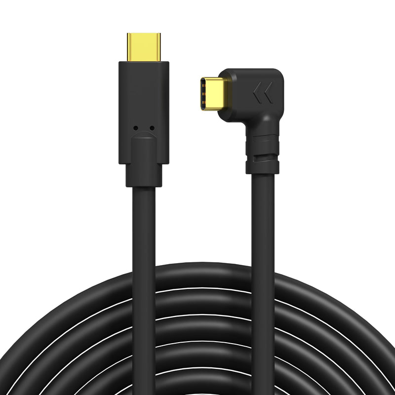 26FT USB C Active Cable for Camera, USB 3.2 Gen 1 5Gbps Data Transfer Cable for Live View, Rignt Angle, Upgraded Copper Core, for Photographers, Videographers, Vloggers, and Content Creators Black 26ft