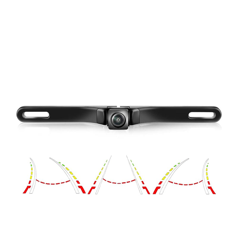 AHD/CVBS Car Rear View Camera Fisheye Dynamic Trajectory Tracks Line & Universal License Plate Vehicle Camera for Cars SUVs Pickups Trucks RVs 170° Wide-Angle Night Vision & Backup Camera