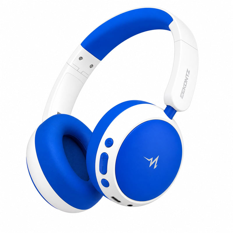 Kids Wireless Headphones,Over-Ear Headset for Boys | Active Noise Cancelling, 58H Playtime, Safe Volume, 3.5mm Wired Option for iPad/Tablet,School,Travel Blue