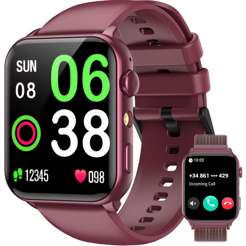 Smart Watch for Men Women, 1.91" HD Fitness Tracker with Bluetooth Calls, 32 FT Waterproof, 24/7 Heart Rate/Sleep Monitor, 120+ Sport Modes, Pedometer, Calories, Smartwatch for Android iOS (Purple) Purple-30