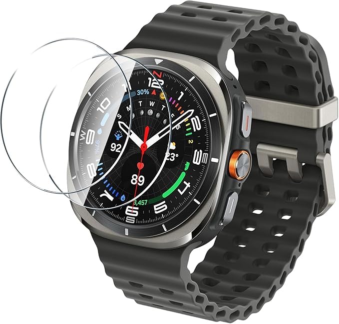 2 Pack Screen Protector for Samsung Galaxy Watch Ultra 47mm (2025) Tempered Glass, Resistant, Hardness Shatterproof, Bubble Free for Samsung Watch 8 Ultra 47mm