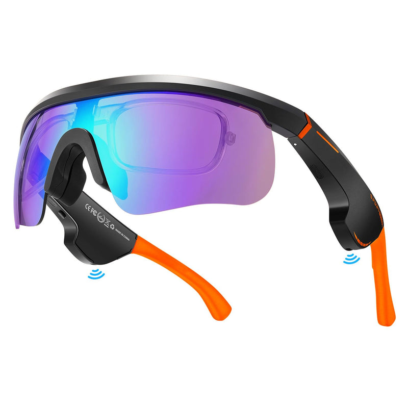 Sporty Bluetooth Safety Audio Glasses with Enhanced Mic Silicone Sleeve | King Will, Water-Resistant & UV Protection, For Cycling & Outdoor, Enhanced HIFI Stereo Effects, Fast Charging, 8H Playtime