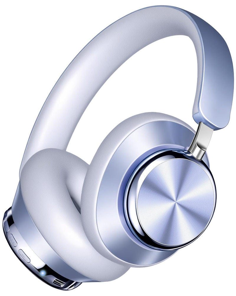 Wentronic Y03 Bluetooth Headphones Wireless Active Noise Cancelling Over Ear Headphones 48 Hours Playtime High Sound Quality 6 EQ Music Mode Headphones with Soft Ear Cushion - Blue
