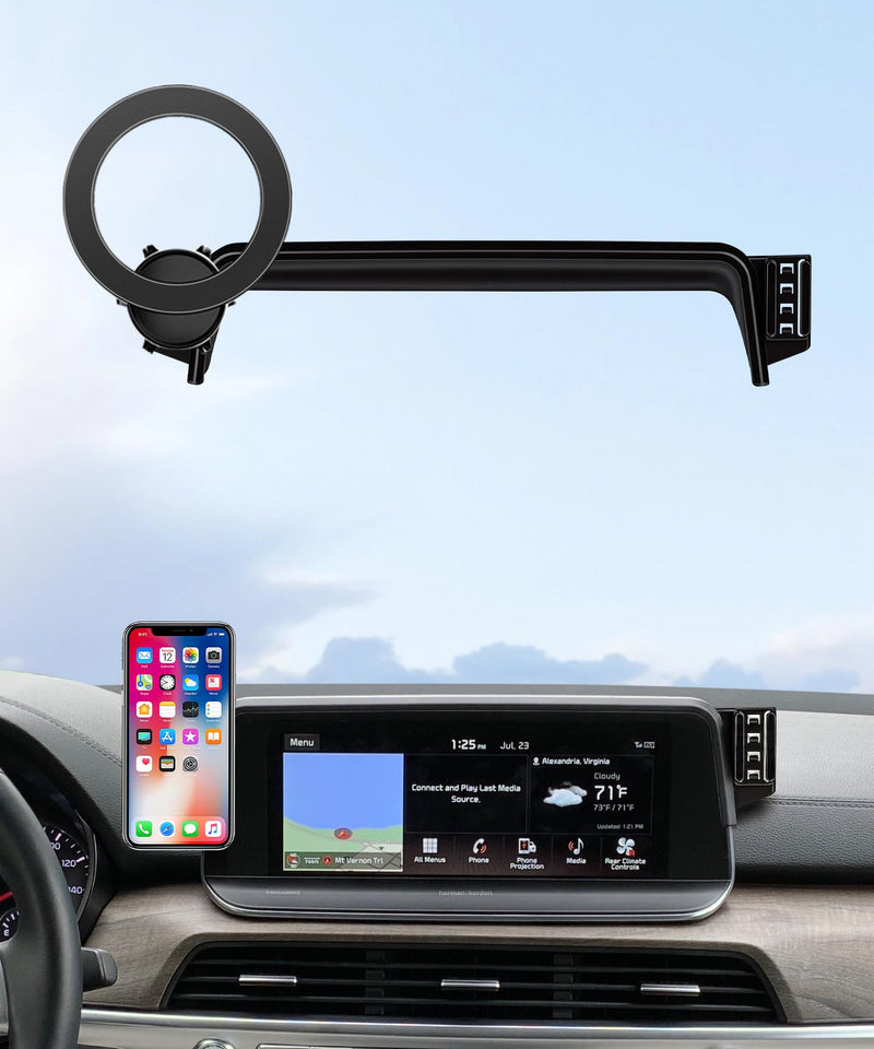 Car Phone Holder for Kia Telluride 2019-2022 10.25" Screen Magsafe Mount | Magnetic Accessories Cell Phone Mount Clip Compatible with iPhone, 3D fit Stable Dashboard Navigation Bracket Cradle Stand