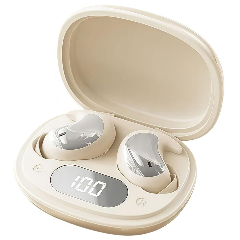 Efficient Noise Cancelling Sleep Earbuds for Side Sleepers (Beige) | Built in Sleep Mode, 2 Natural Sounds White Noise, Sleeping Earbuds Beige