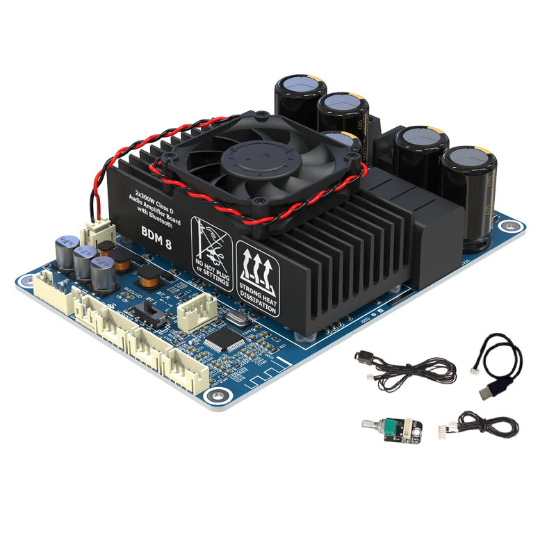 TPA3255 DSP PC UI 300W x 2 Stereo Bluetooth 5.3 High Power Audio Amplifier Board, DC18-48V AUX Input with Volume Control for Home Theater and Speakers DIY BDM8