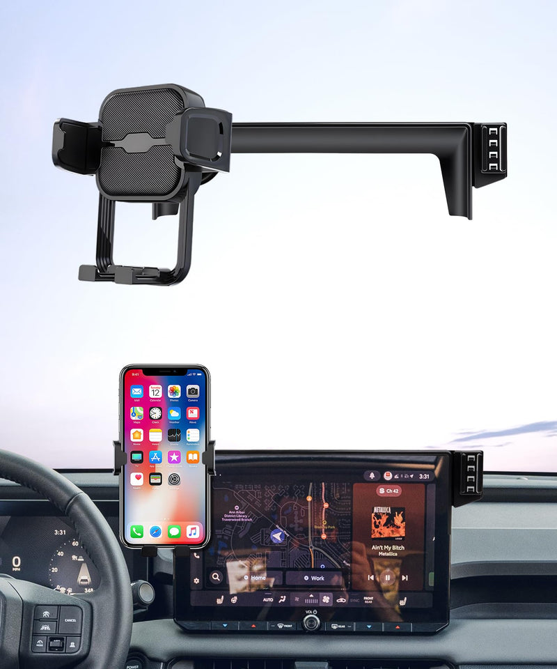 Auto Clamp Car Phone Holder for Toyota RAV4/Hybrid 2026 12.9" Screen Mount | Universal Mechanical Clip Cell phone Mount Accessories Fit iPhone Android,Automobile Cradle GPS Dashboard Navigation Bracket for 2026 RAV4/Hybrid(12.9 inch screen only)
