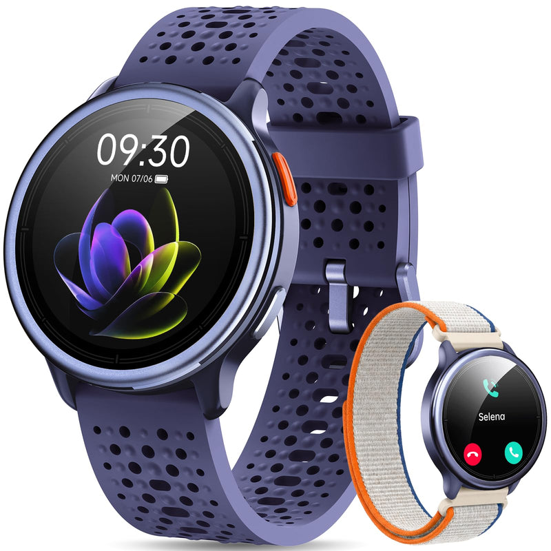 Quican Smart Watch for Women & Men, Compatible with iPhone & Android | 1.27" Fitness Tracker with Bluetooth Calling, AMOLED Display, Heart Rate & Sleep Tracking, 2 Bands, Perfect Smart Gift