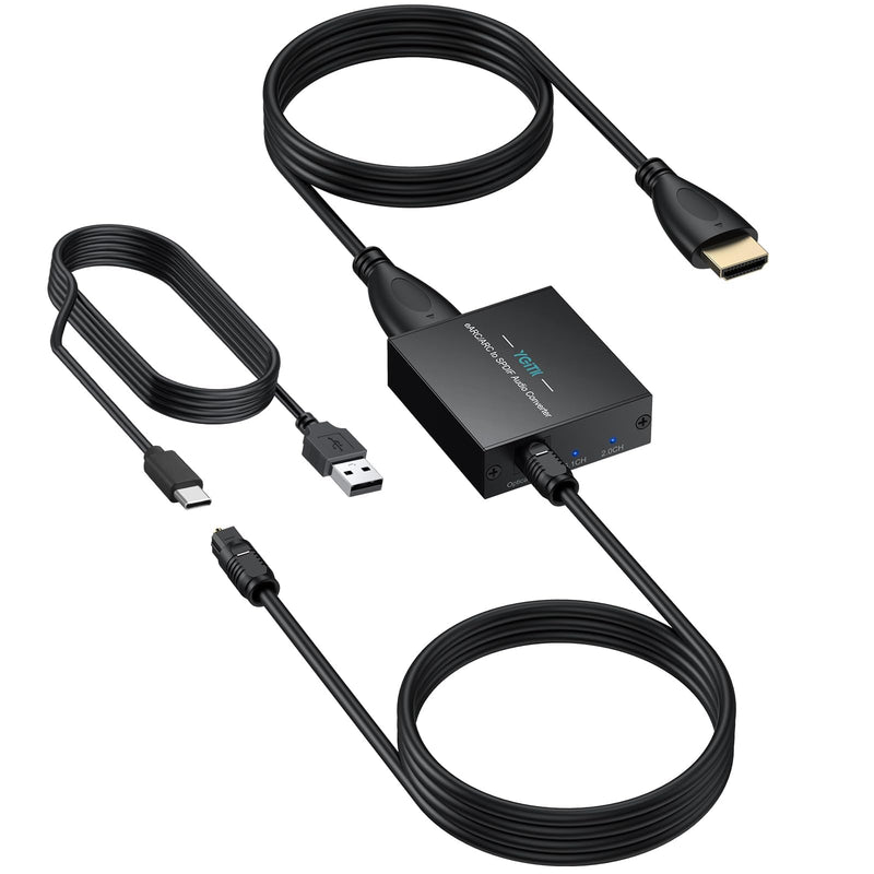 eARC Audio Extractor, HDMI ARC to Optical Adapter, 24Bit/192kHz | Converts TV eARC/ARC HDMI audio to optical output for soundbars, wireless TV headphones and home theater systems