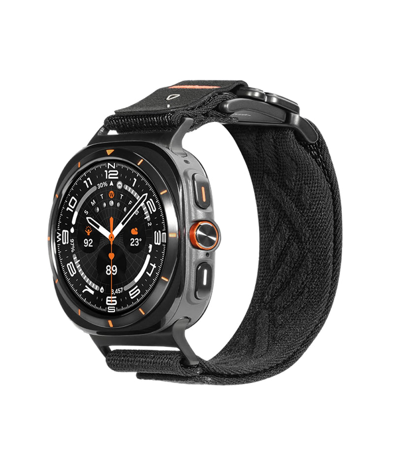 Aulumu CS03 Titanium Galaxy Watch Ultra (2025/2024) 47MM Snap Functional Buckle Band | Luxury Embossed Texture Knit | Quick-release Design | For Samsung Watch Ultra Bands 47MM BlackTitanium/Black