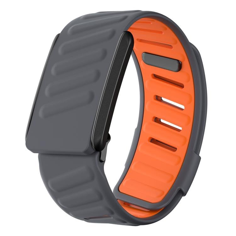 Watch Case xDfind Silicone Sports Watch Band Dark Grey + Orange For WHOOP 5.0