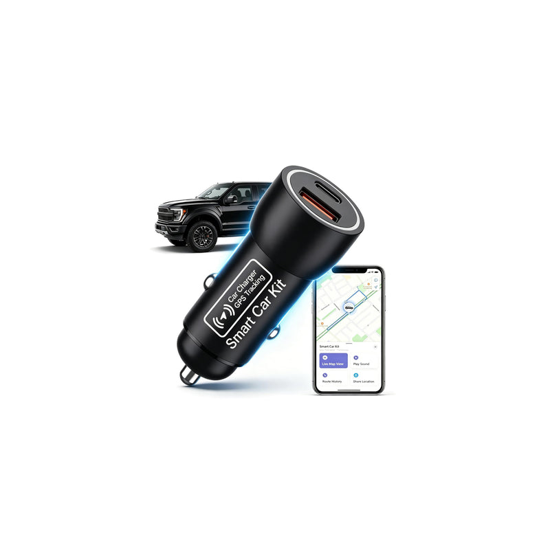 Car GPS Tracker & Charger, GPS Tracker for Vehicles, GPS Locator for Anti-Theft & Real-Time Parking Location, No Monthly Fee, No SIM Card, Only with iOS, Perfect for Cars Trucks Family Fleets Black