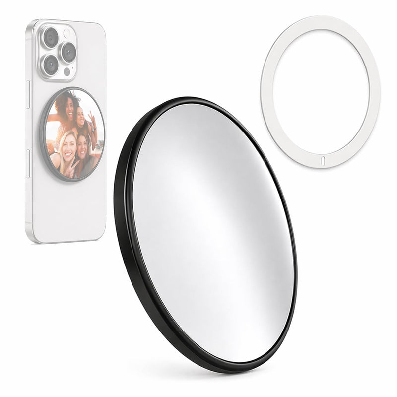 Magnetic Selfie Mirror for Phone, Rear Camera Selfie Mirror, Magnetic Phone Camera Mirror for Content Creation, Vlogging, Live Streaming, Video Recording, Compatible with Most Smartphones