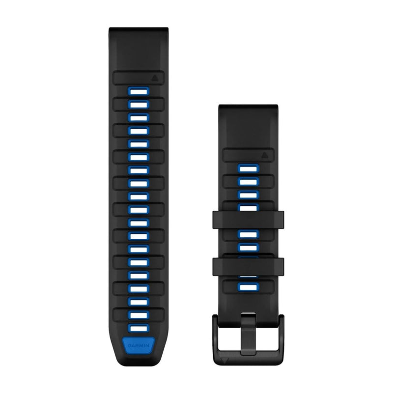 Garmin QuickFit 22 Watch Bands Black/Pilot Blue Silicone - 010-13392-09