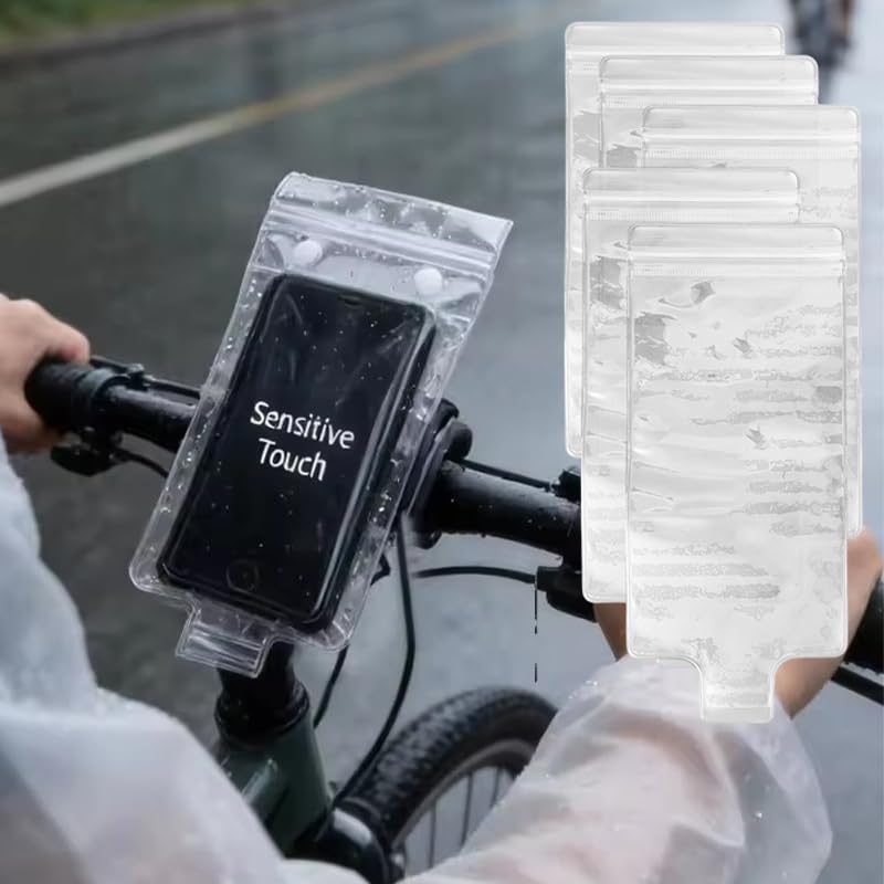 4Pcs Universal Waterproof Phone Bag Motorcycle Charging Pouch Clear PVC Rainproof Case for Bike Scooter Handlebar Mount Accessories