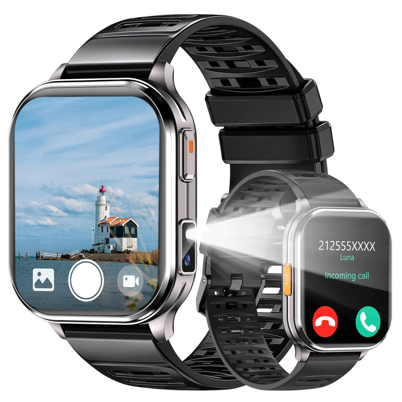 Smart Watches for Men Women with Built-in Camera 2.01" Touch Screen Play local music Save music Fitness with Heart Rate/SpO2/Sleep Monitor IP67 Waterproof Smartwatch for Android iOS 100+ Sports Modes