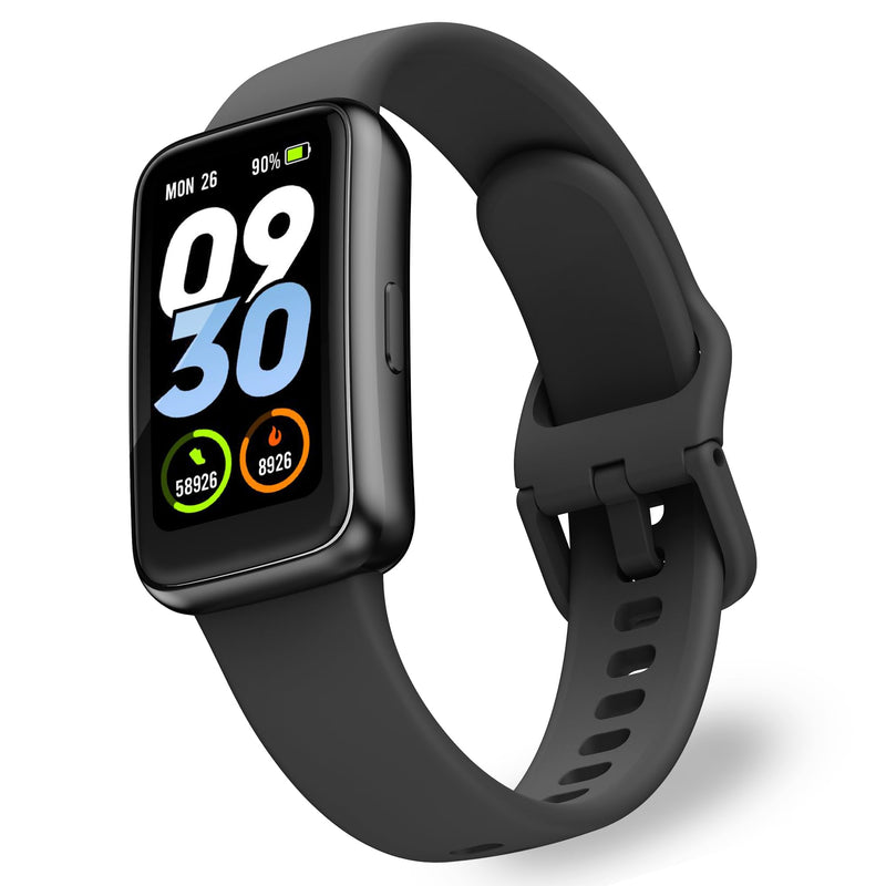 OCTANDRA Active 3 VeryFit Fitness Tracker Heart Rate SpO2 Blood Oxygen Saturation Sleep Monitor 1.47" Screen Activity Step Counter Pedometer 3ATM Waterproof Smart Watches for Men Women (IDB05) (Black)