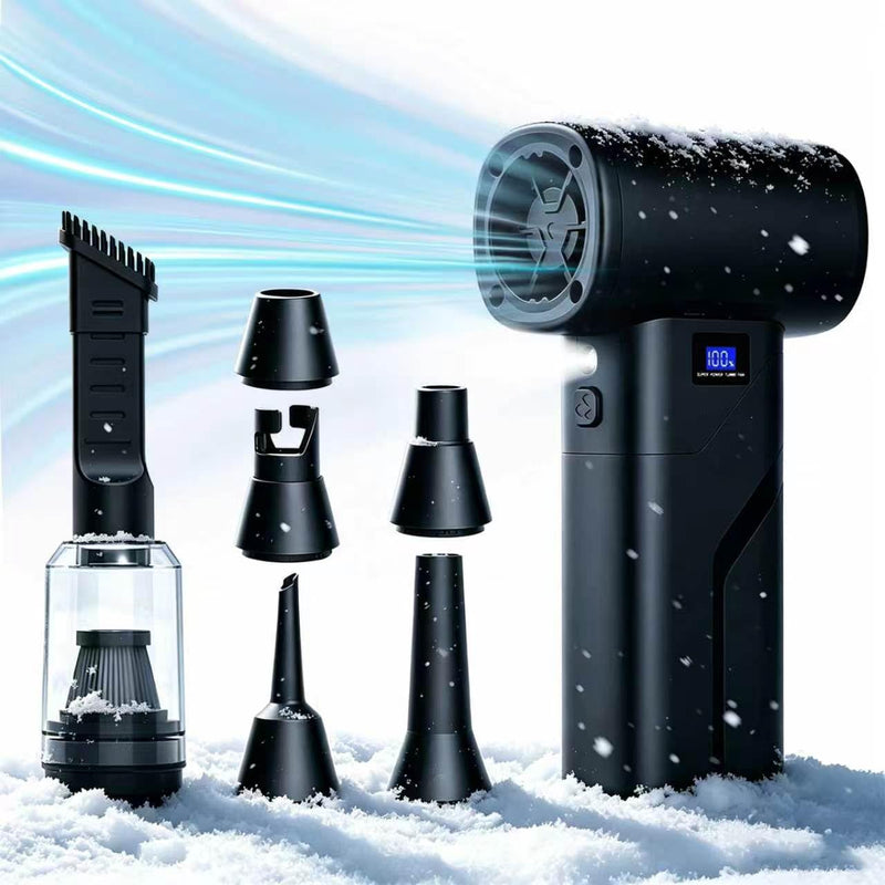 2-in-1 Vacuum and Blower, 110,000 RPM Compressed Air Duster, 160g Powerful Jet Dry Blower, Smart LED Display & Magnetic Nozzles, Cordless Air Duster for PC Cleaning Kit, Keyboard, Car Detailing