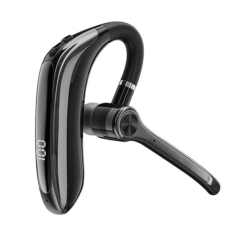 Wireless Bluetooth 5.3 Headset with ENC Noise Cancelling Mic, LED Display, 270° Rotatable Mic, Hands-Free Single Ear Bluetooth Earpiece for Trucker/Driver/Business, 12m Range, Dual Device Connect M80B