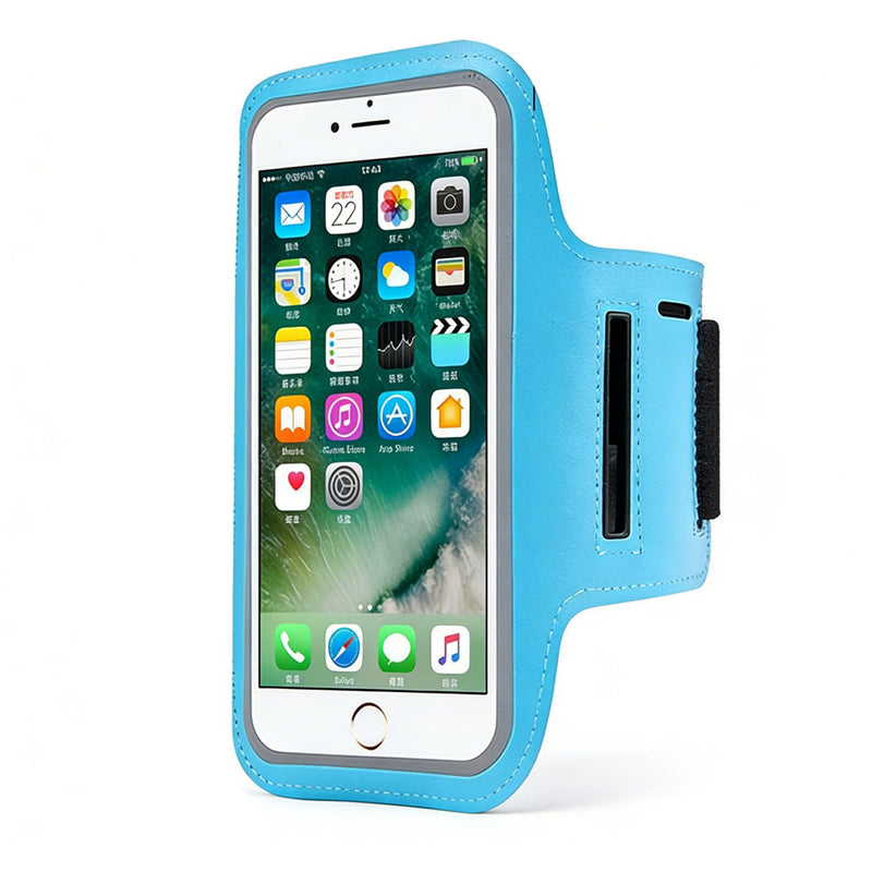 Sports Arm Phone Holder - Universal Fit for iPhone 11-15 Pro Max/XR/8-6s Plus & Galaxy A/S/Note (Up to 7"), Sweatproof Running Gym Fitness Armband, 7" Blue 7-blue